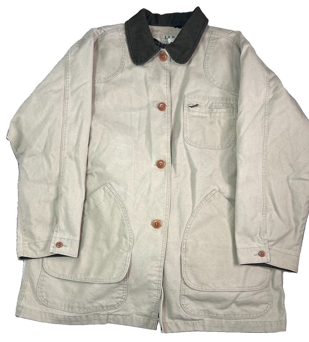 Vintage LL Bean Lined Work Jacket Chore Coat Canvas Size XL USA